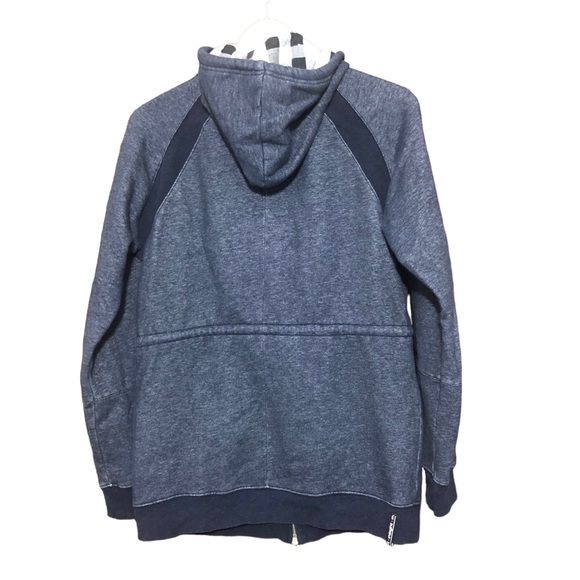 INSIGHT Hooded Fleece Lined Jersey Knit Jacket with Pockets Navy Sz S - Picture 2 of 14